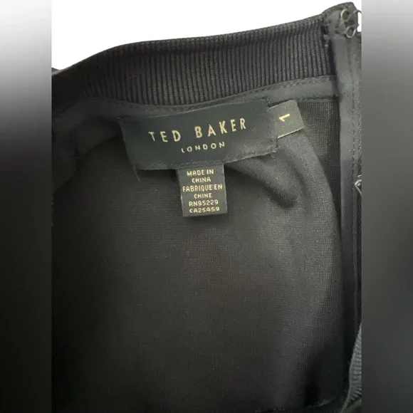 NWOT Ted Baker Short sleeve bias cut midi slip dress black size 1 US 4 Small